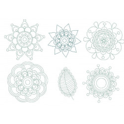 Stickserie - Flower Circle Line Art